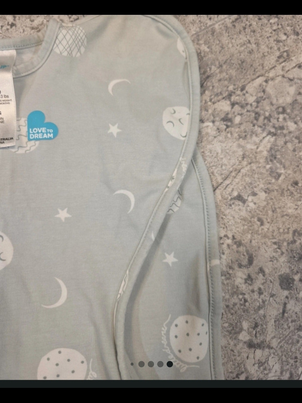 Love to Dream Swaddle Sleep Sack in Light Gray with Moon & Planet Print 8 -13 Lb - Picture 2 of 4